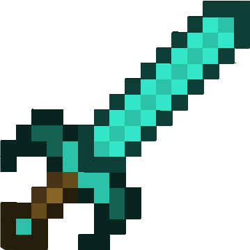minecraft sword blue diamond pixel sticker by @ssnowdiamond