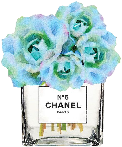 chanel chaneln5 blue flowers sticker by @priya_rose