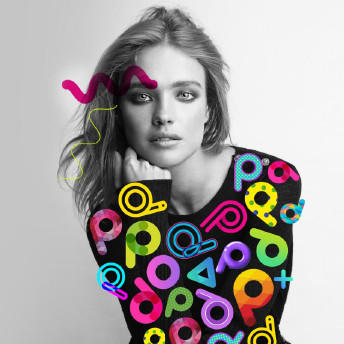Vodianova with PicsArt stickers