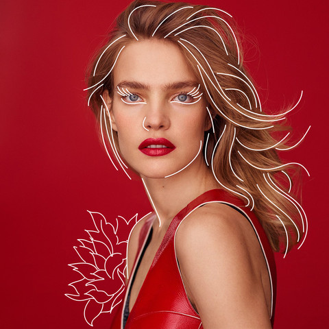 Vodianova outlined photo edit