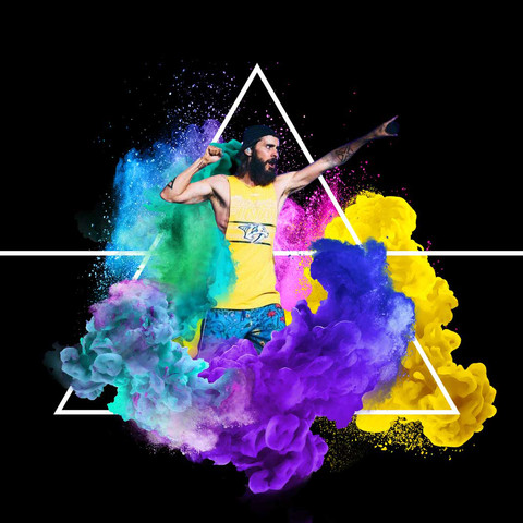 Photo edit with colorful smoke