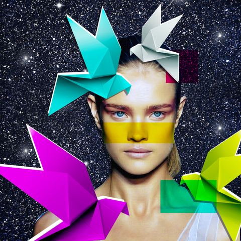Vodianova photo edit with stars